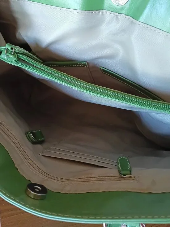 Nine West Green Tote Bag + Matching Clutch Set Excellent Condition Spring color - Picture 5 of 9